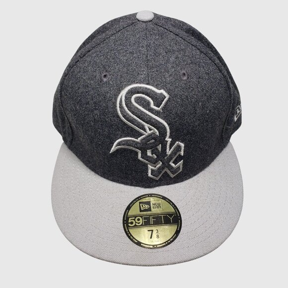 New Era 59FIFTY Chicago White Sox Fitted Hat Charcoal Wool  Size 7 3/8 MLB Offic - Picture 1 of 8